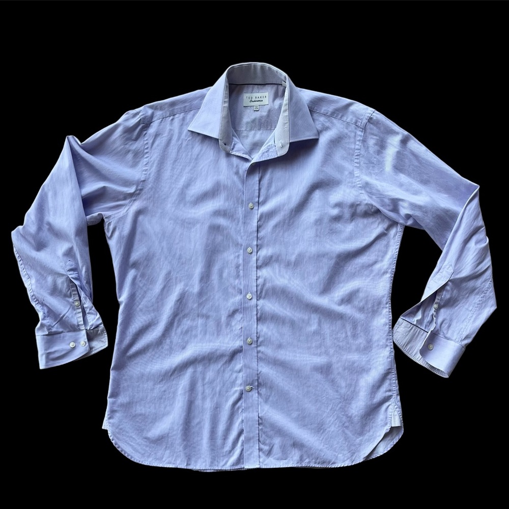 Ted Baker Endurance Purple Button Down Suit Dress Shirt Long Sleeve 16.5 34/35